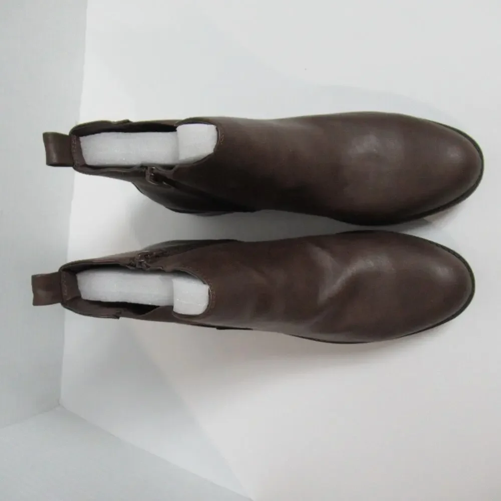 Simply Vera Boots 9.5 M Black Jaeger Buckle Ankle Bootie Faux Leather High Heel